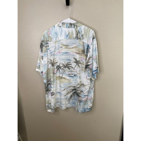 Joe Kealoha's By Reyn Spooner Hawaiian Shirt Mens Palm Landscape Button Up Vtg - Picture 4 of 6